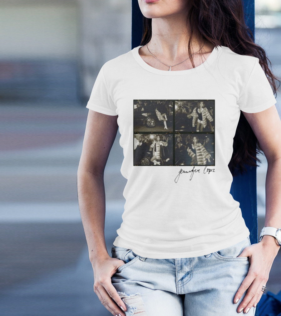 Jennifer Lopez Photo Collage With Signature T-Shirt