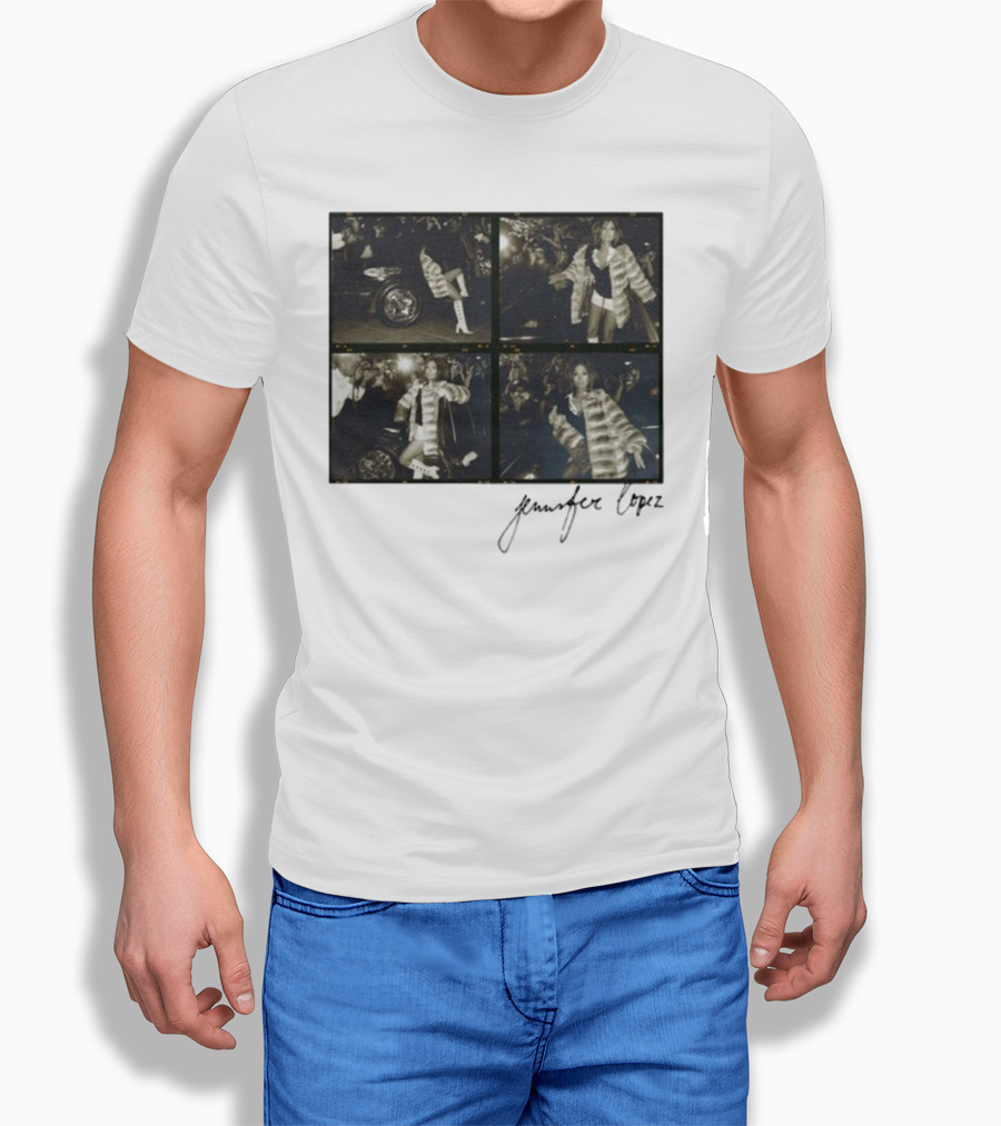 Jennifer Lopez Photo Collage With Signature T-Shirt