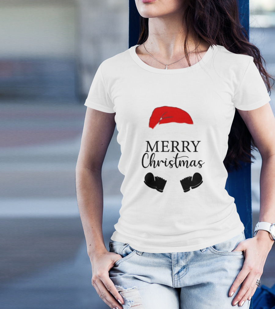 Merry Christmas Svg Santa Hat And Boots Softstyle V-Neck T-Shirt
