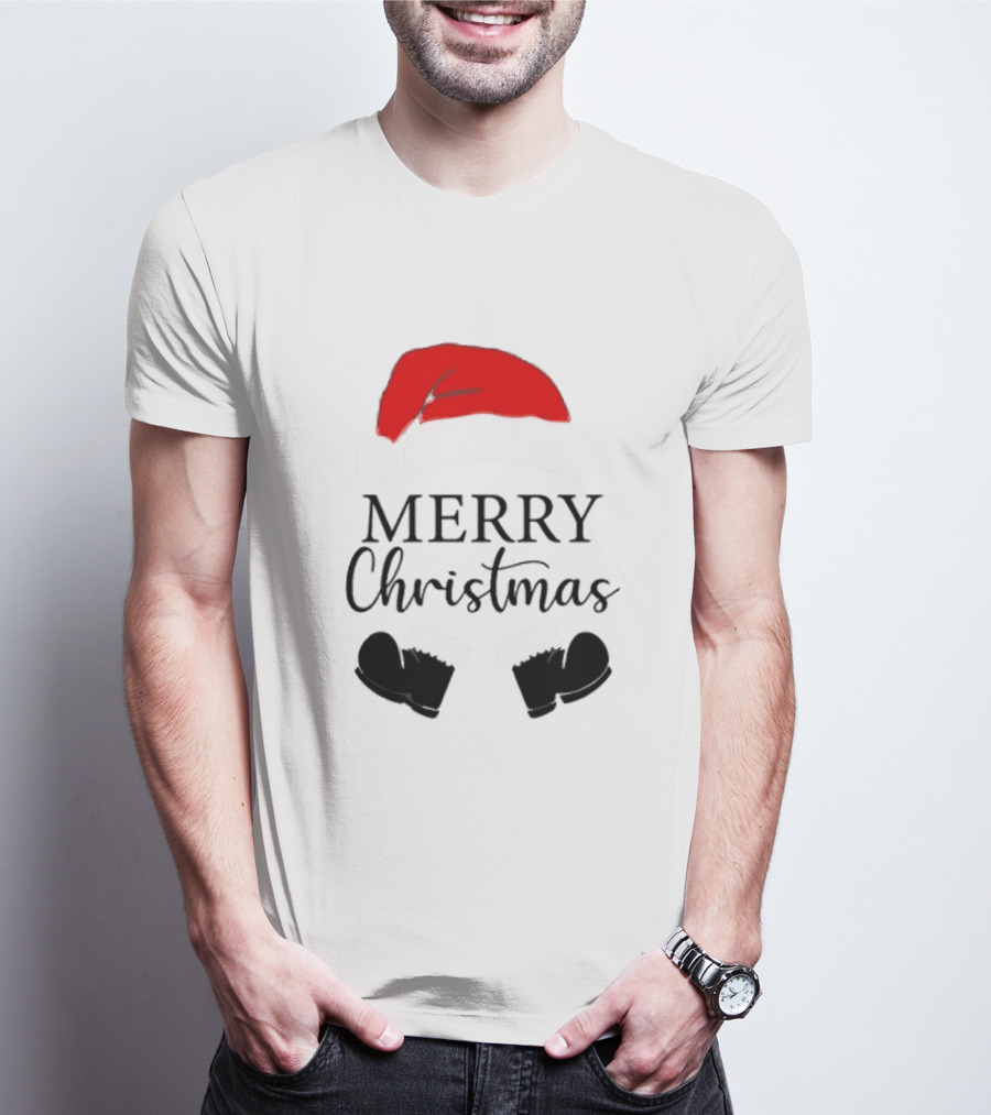 Merry Christmas Svg Santa Hat And Boots Softstyle V-Neck T-Shirt