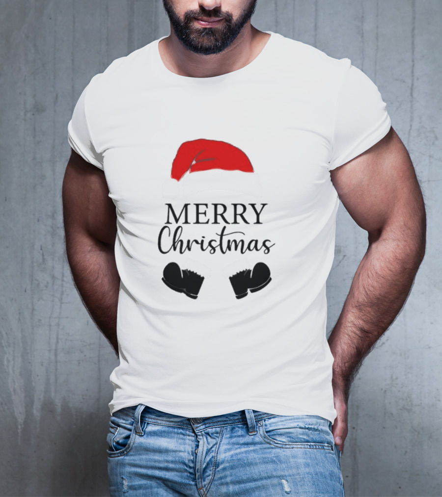 Merry Christmas Svg Santa Hat And Boots Softstyle V-Neck T-Shirt