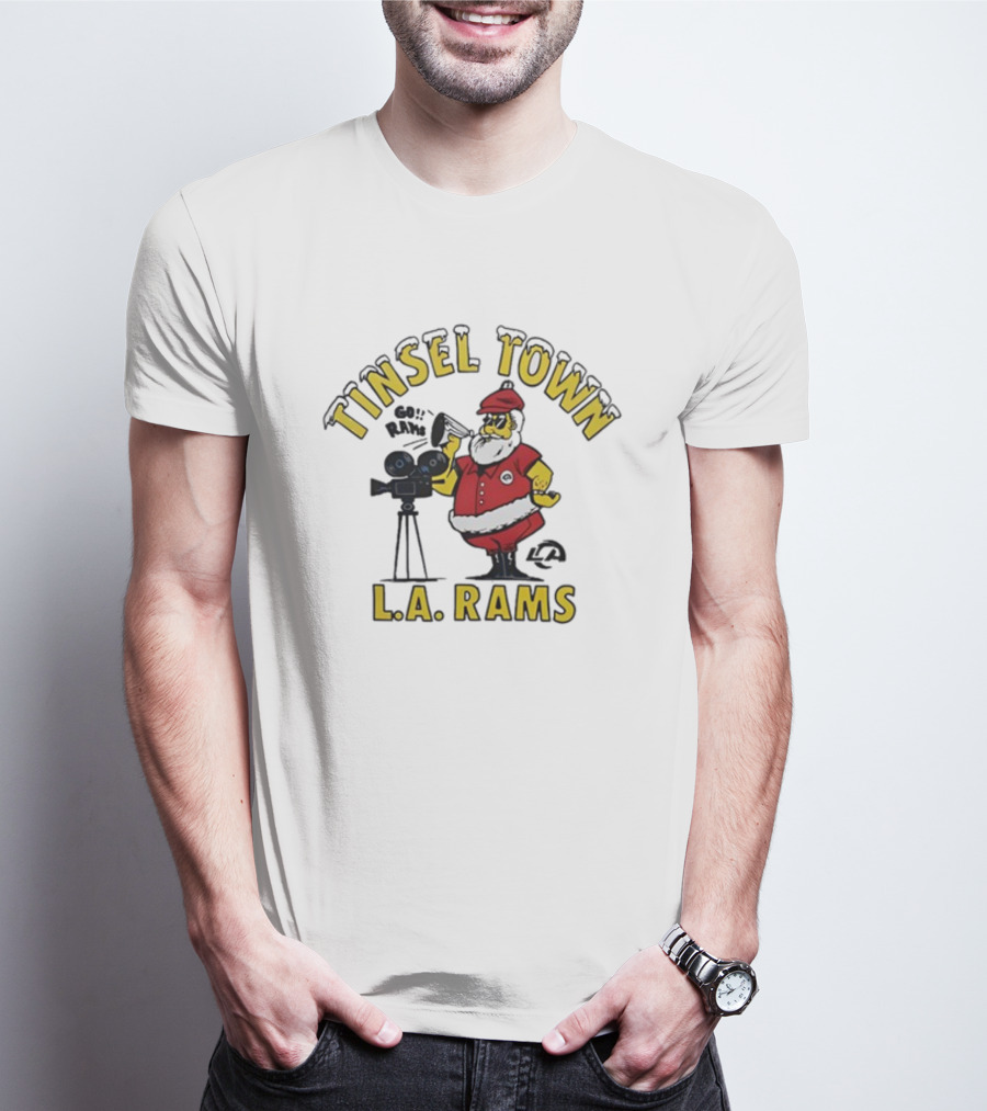 Tinsel Town L.A. Rams Santa Christmas T-Shirt
