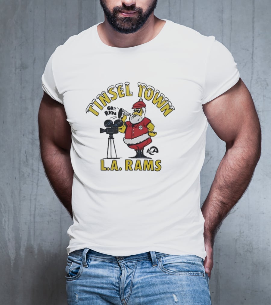 Tinsel Town L.A. Rams Santa Christmas T-Shirt