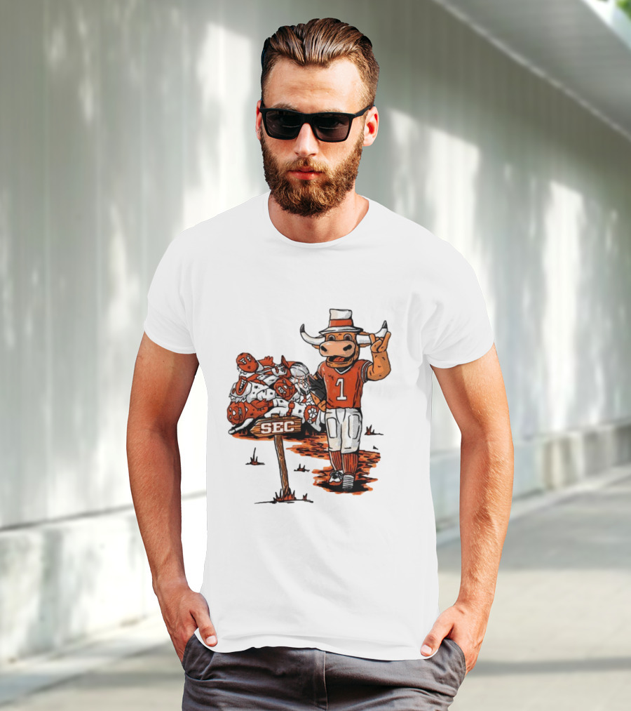 Longhorn Mascot SEC Conference Champs Drawing T-Shirt