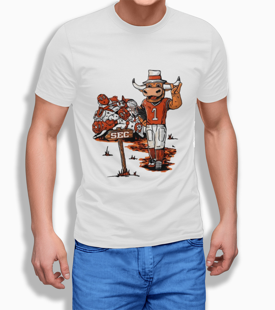 Longhorn Mascot SEC Conference Champs Drawing T-Shirt