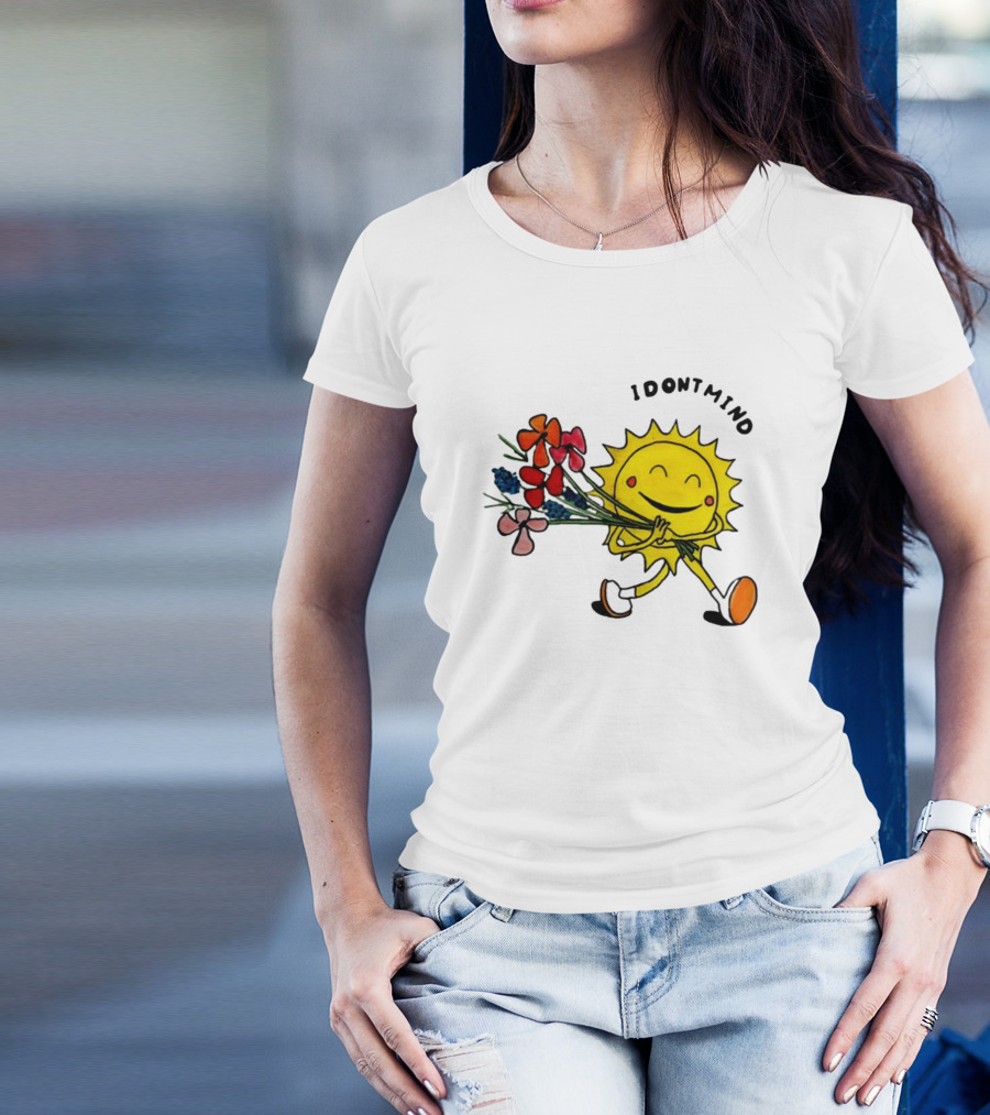 Idontmind Sunshine Carrying Colorful Flowers T-Shirt