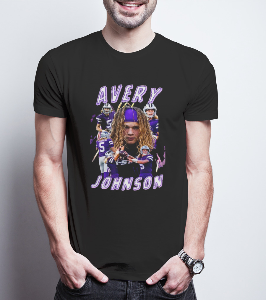 Avery Johnson Football Player Purple Jersey Action Images T-Shirt