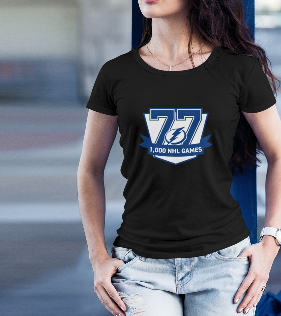Gabby Shirley Victor Hedman 77 1,000 NHL Games T-Shirt