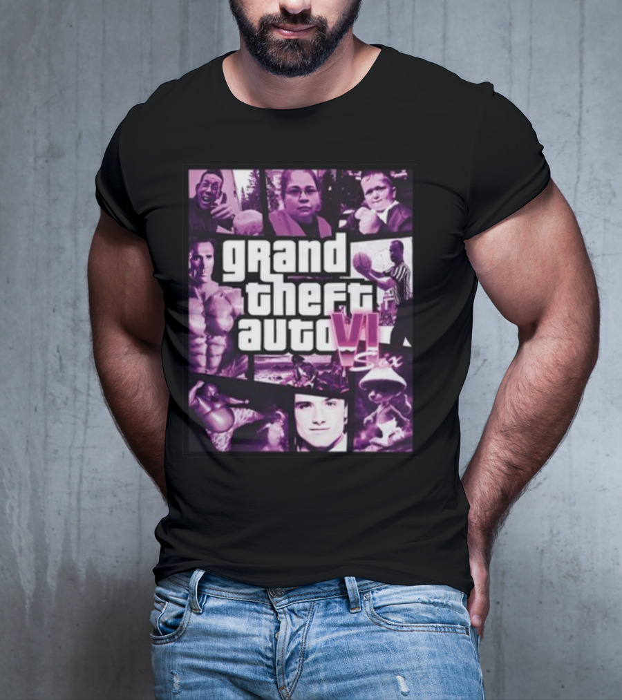 Galleryno8 Grand Theft Auto VI Six Gta 6 T-Shirt