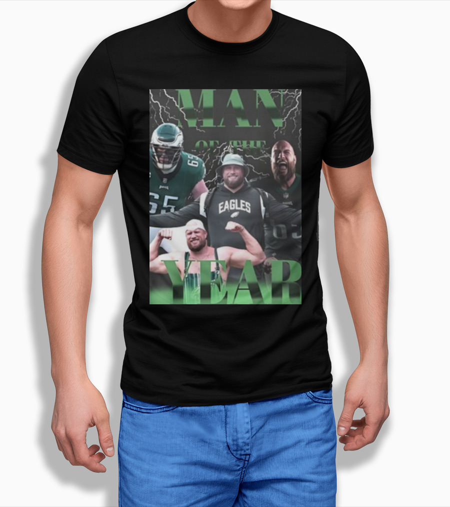 Man Of The Year Eagles Lane Johnson Player T-Shirt
