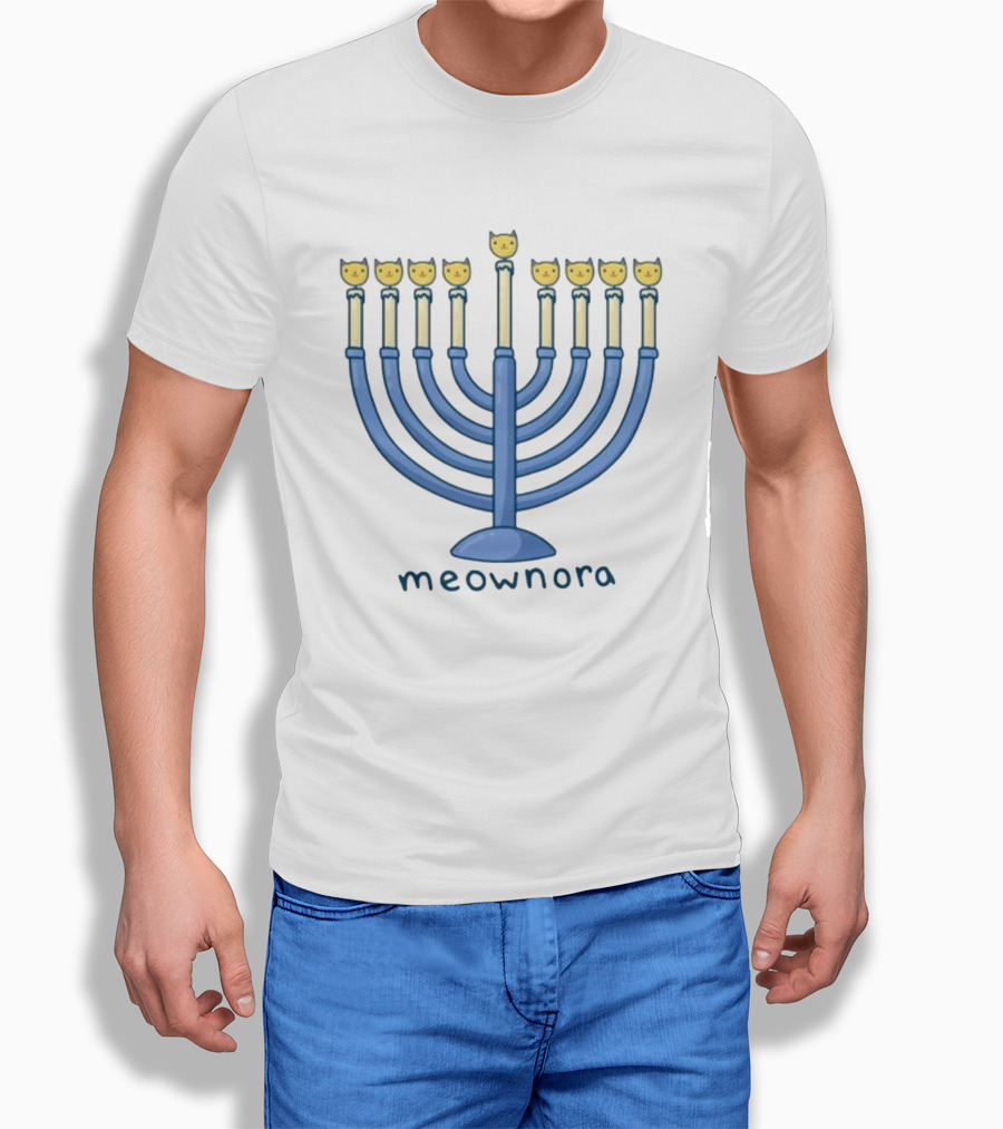 Meownora Cat Menorah Candleholder T-Shirt
