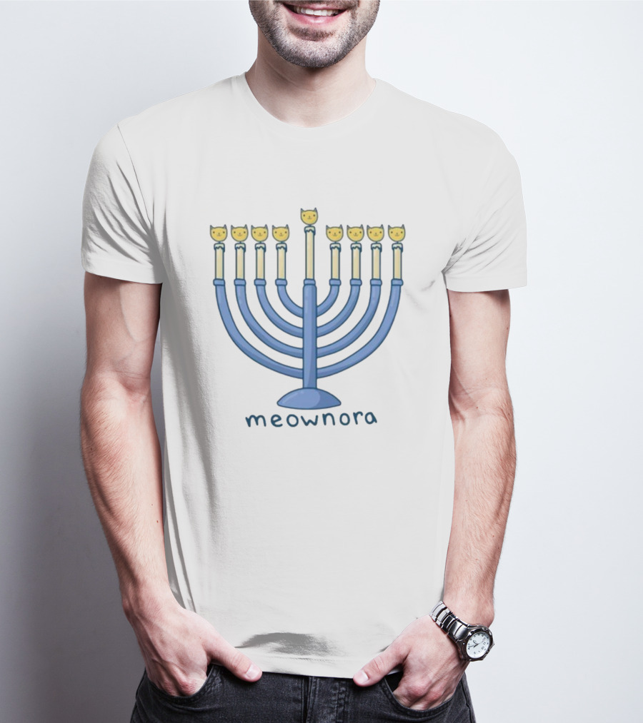 Meownora Cat Menorah Candleholder T-Shirt