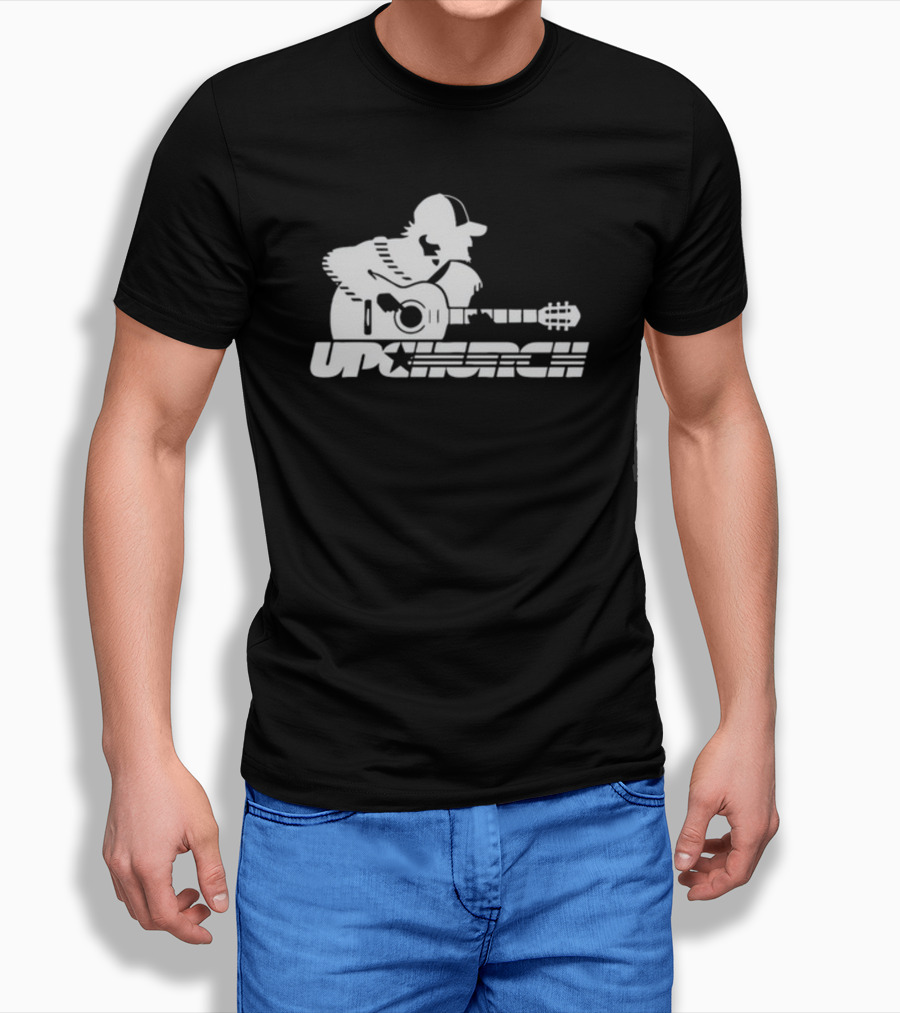 Upchurch Acoustic Guitar Player Silhouette With Star Text T-Shirt