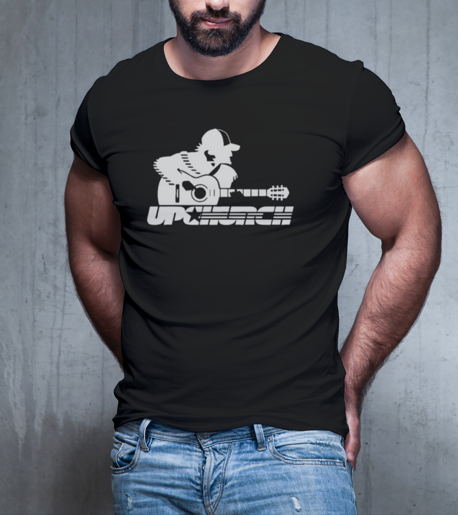 Upchurch Acoustic Guitar Player Silhouette With Star Text T-Shirt