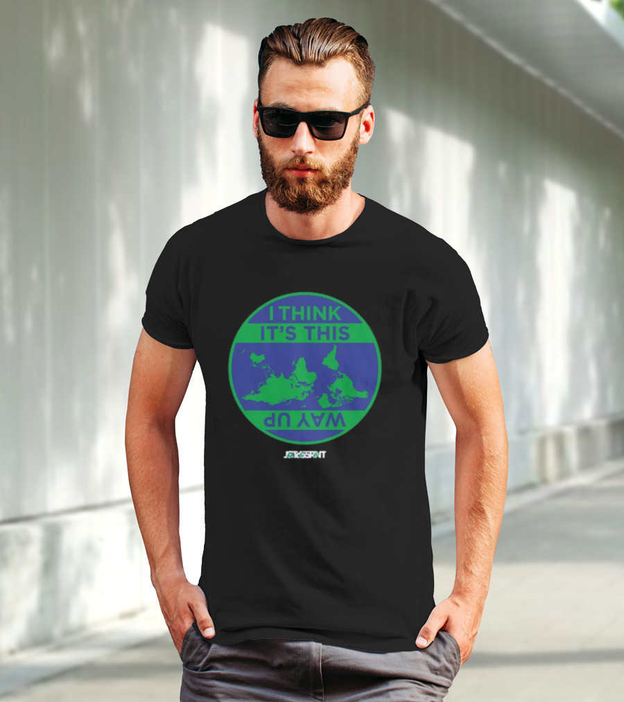 Jacksprat I Think It's This Way Up Green Blue Map T-Shirt