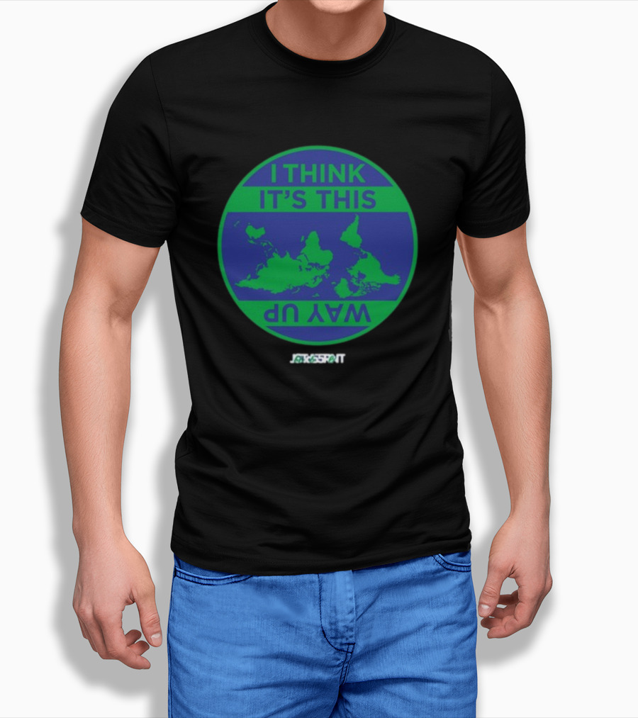Jacksprat I Think It's This Way Up Green Blue Map T-Shirt