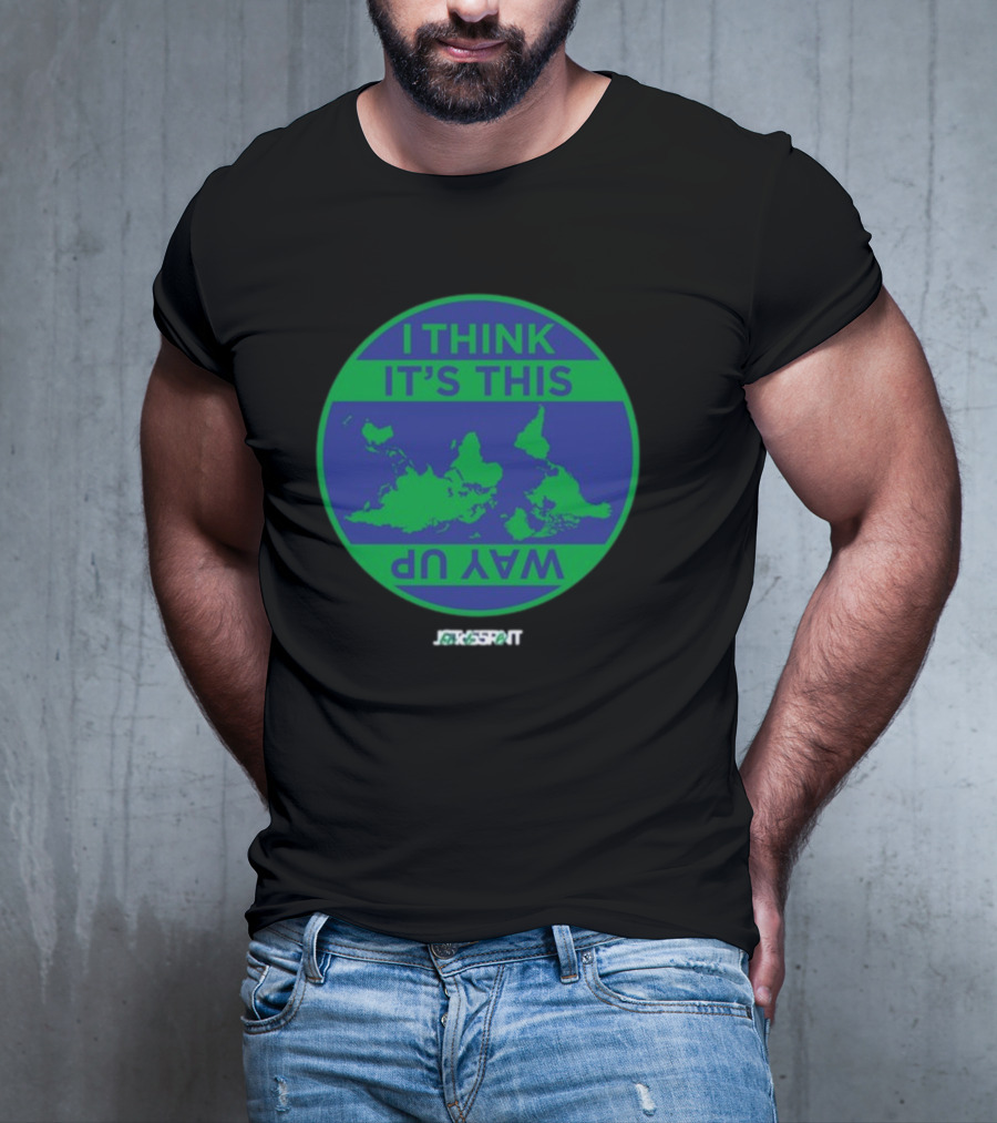 Jacksprat I Think It's This Way Up Green Blue Map T-Shirt