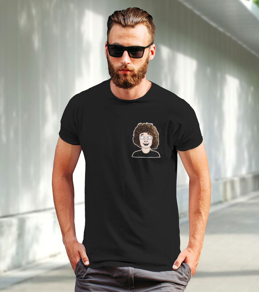 Nelson Neumann Cartoon Character With Curly Hair T-Shirt