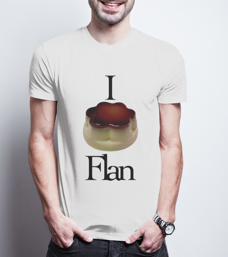 Cybermrcury I Love Flan Dessert Icon With Text Flan T-Shirt