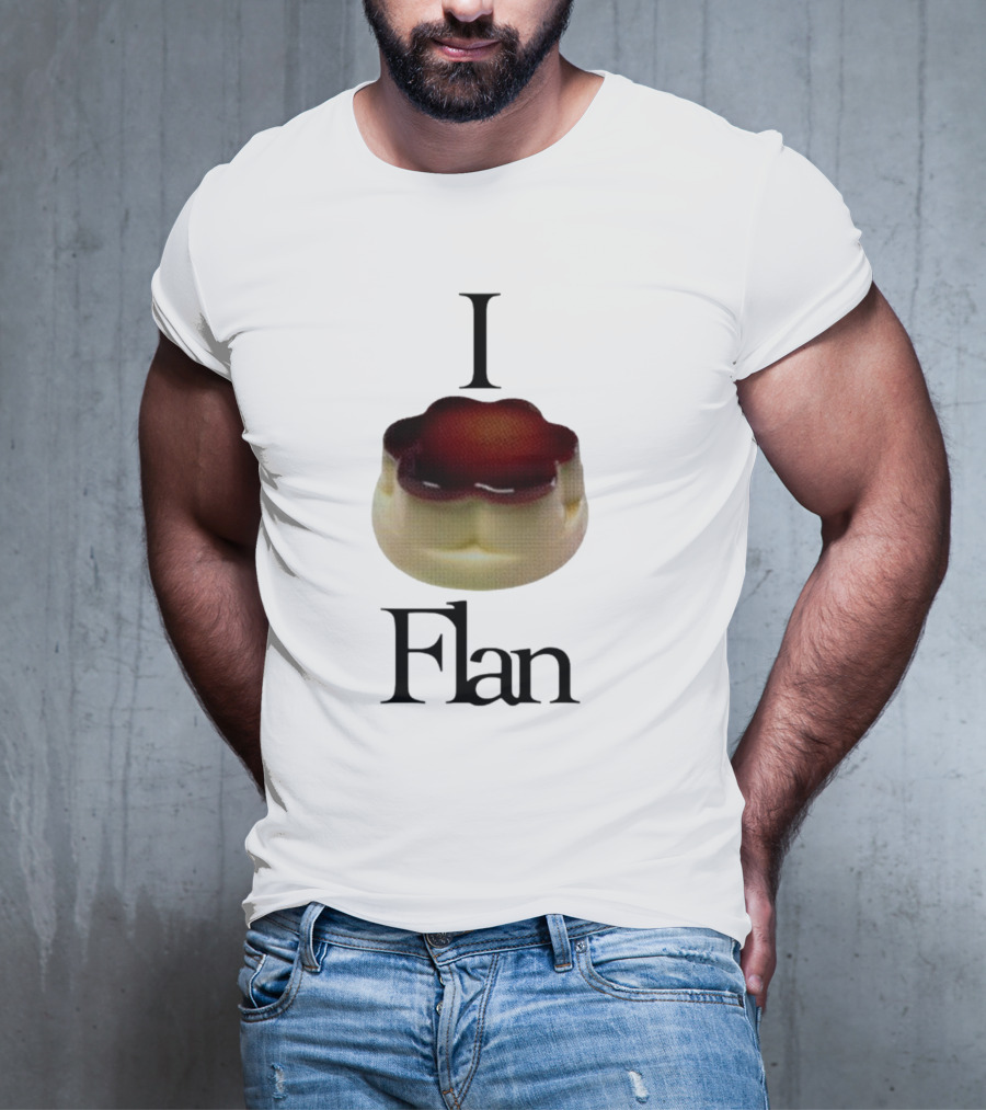 Cybermrcury I Love Flan Dessert Icon With Text Flan T-Shirt
