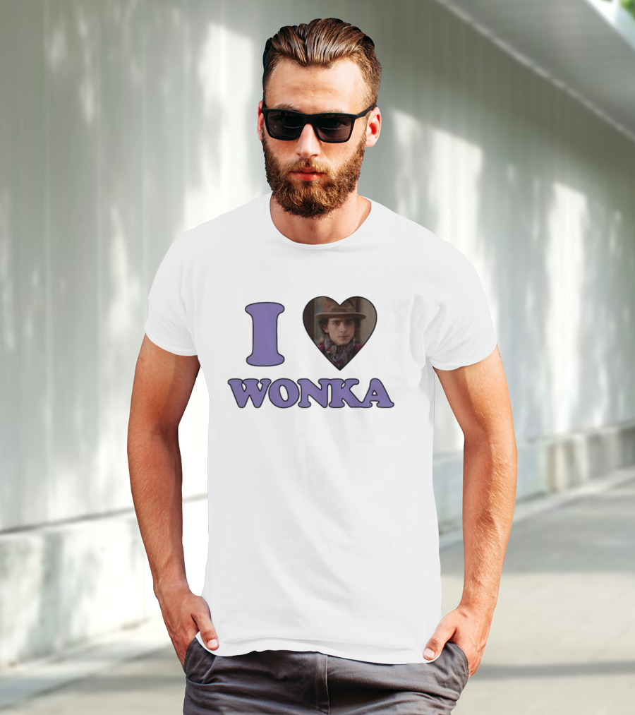 Mustardyardpress I Heart Wonka Hat And Scarf Character Image T-Shirt