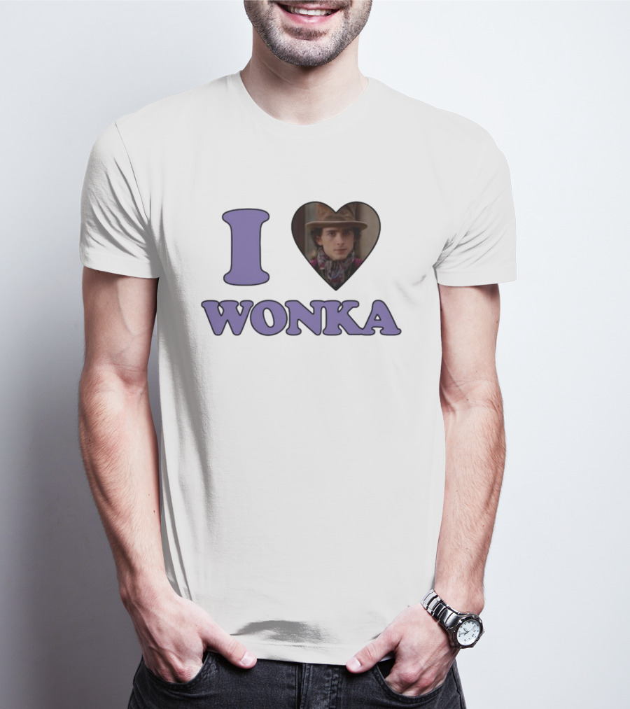 Mustardyardpress I Heart Wonka Hat And Scarf Character Image T-Shirt