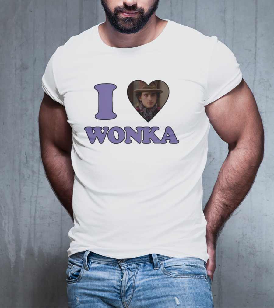 Mustardyardpress I Heart Wonka Hat And Scarf Character Image T-Shirt