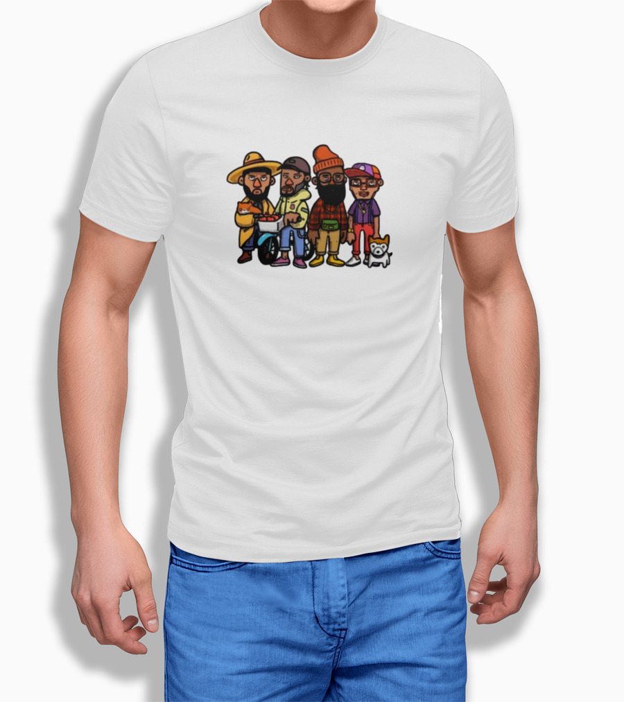 Lolwtferic Hipster Outfit Cartoon Crew With Dog T-Shirt