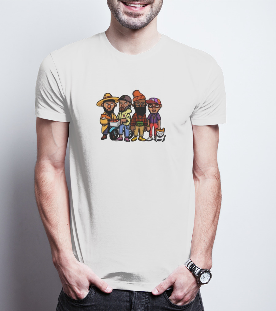 Lolwtferic Hipster Outfit Cartoon Crew With Dog T-Shirt