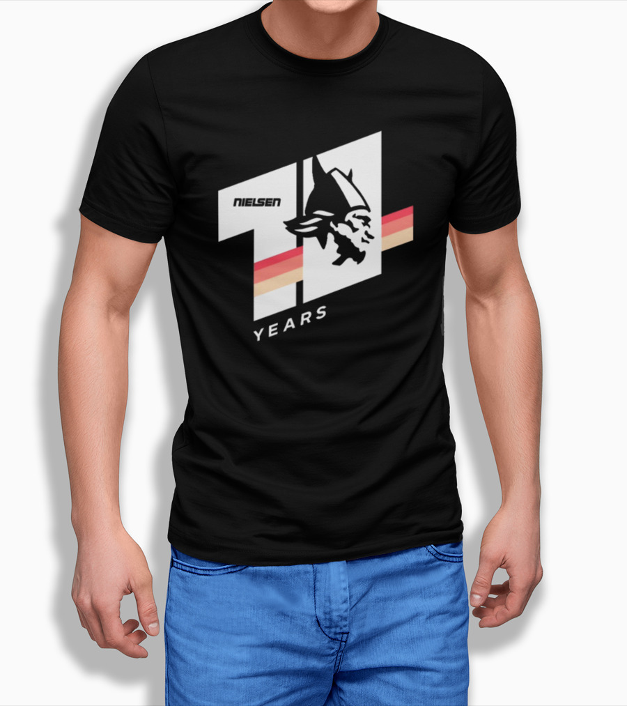 Nielsen Racing Viking Logo 71 Years Retro Stripes T-Shirt