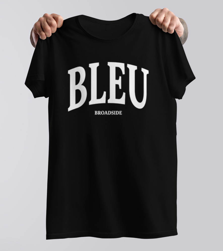 BLEU BROADSIDE Classic White Lettering T-Shirt