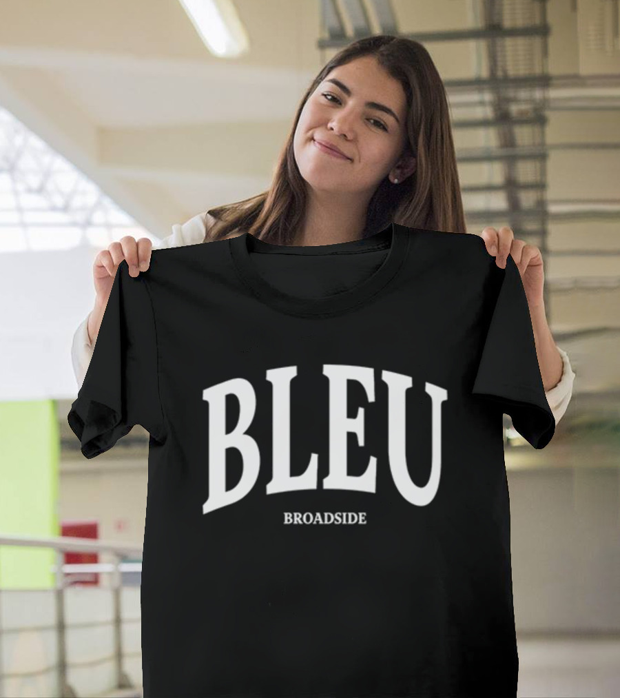 BLEU BROADSIDE Classic White Lettering T-Shirt
