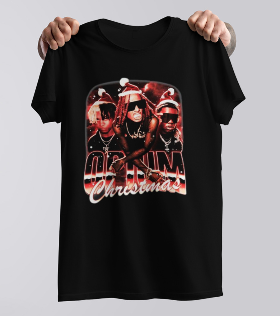 Opium Christmas Santa Hat Rap Trio T-Shirt
