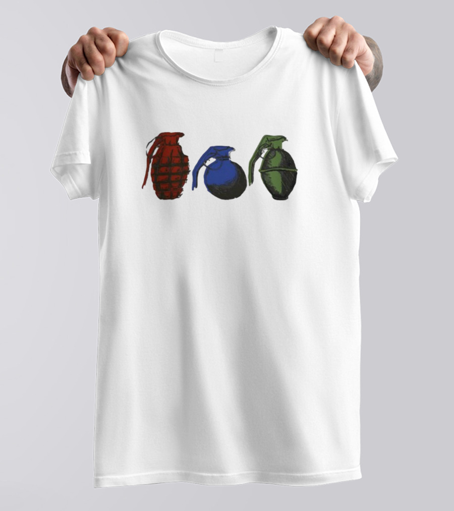 Double Dare Grenade Red Blue Green Trio T-Shirt