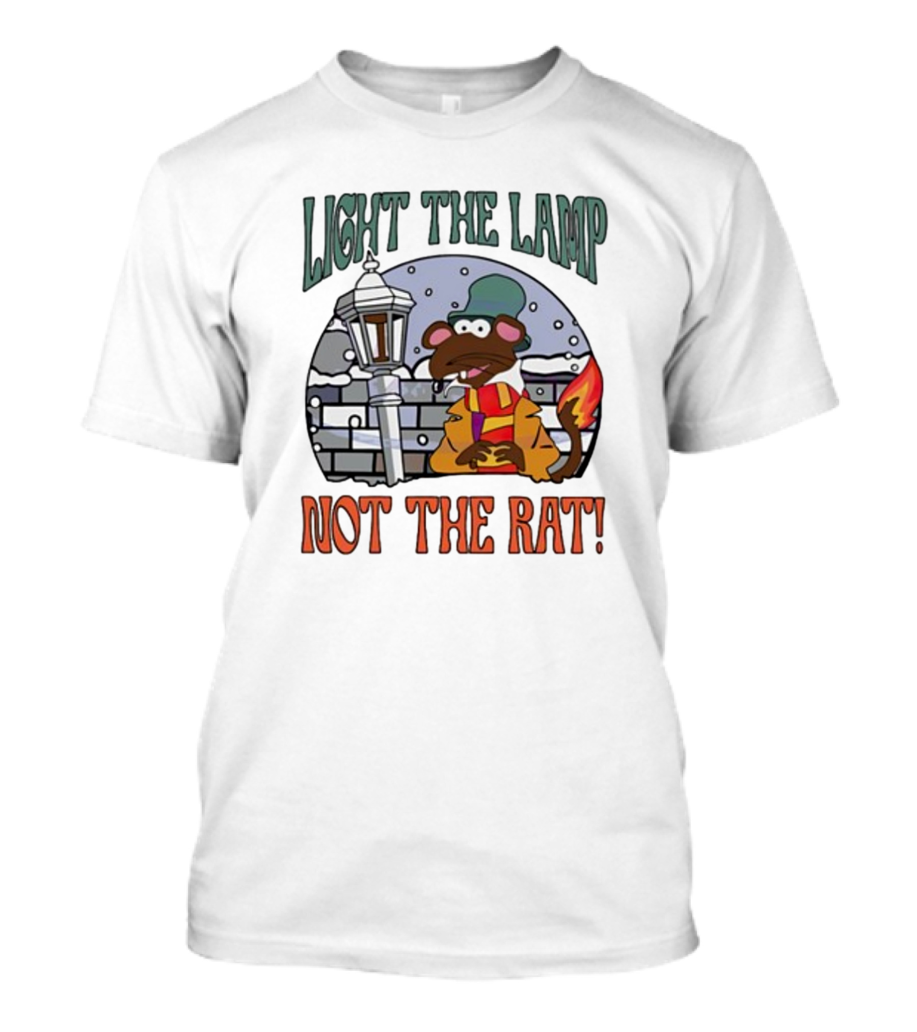 Light The Lamp Not The Rat Christmas Mouse Winter Scene T-Shirt