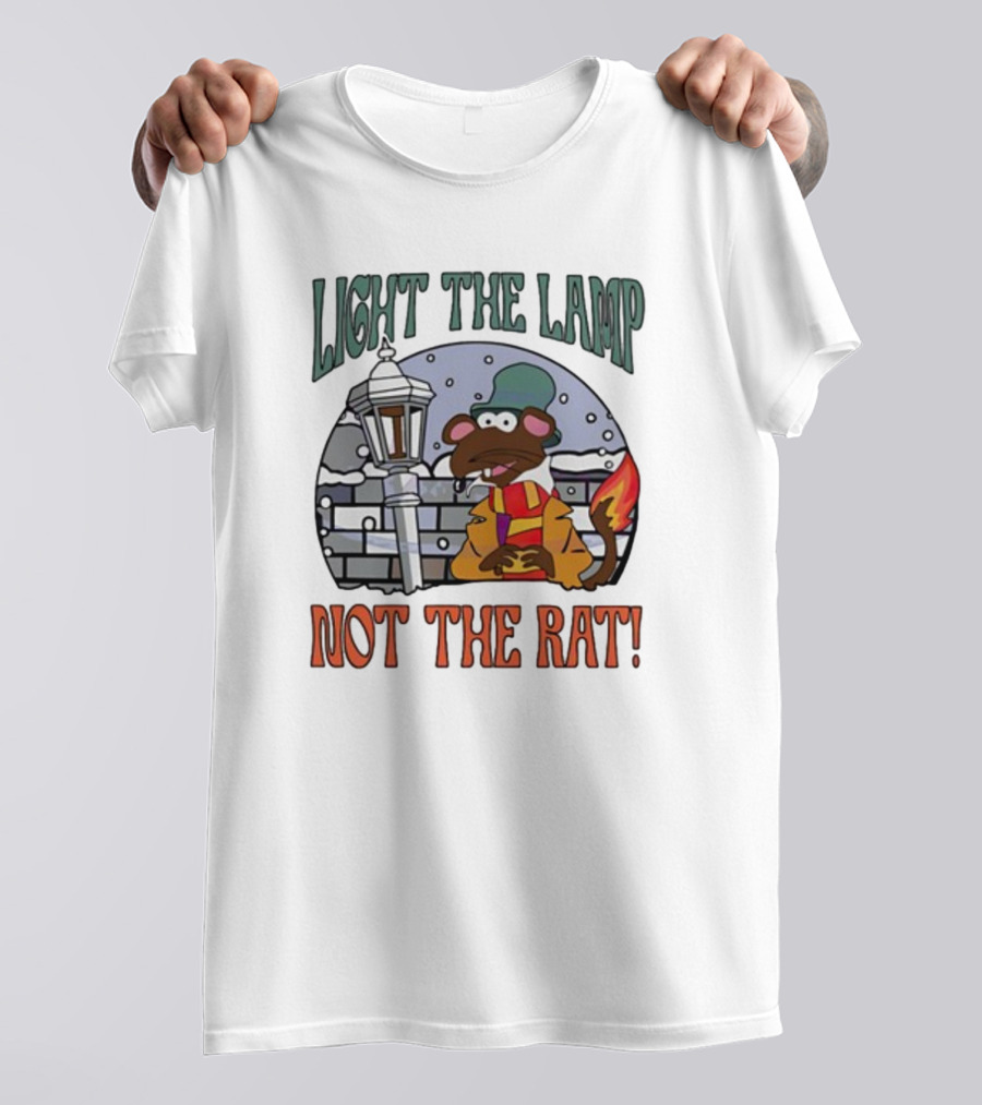 Light The Lamp Not The Rat Christmas Mouse Winter Scene T-Shirt