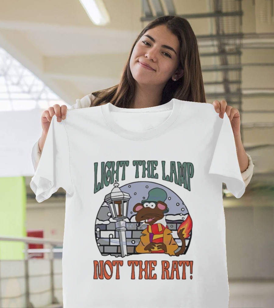 Light The Lamp Not The Rat Christmas Mouse Winter Scene T-Shirt