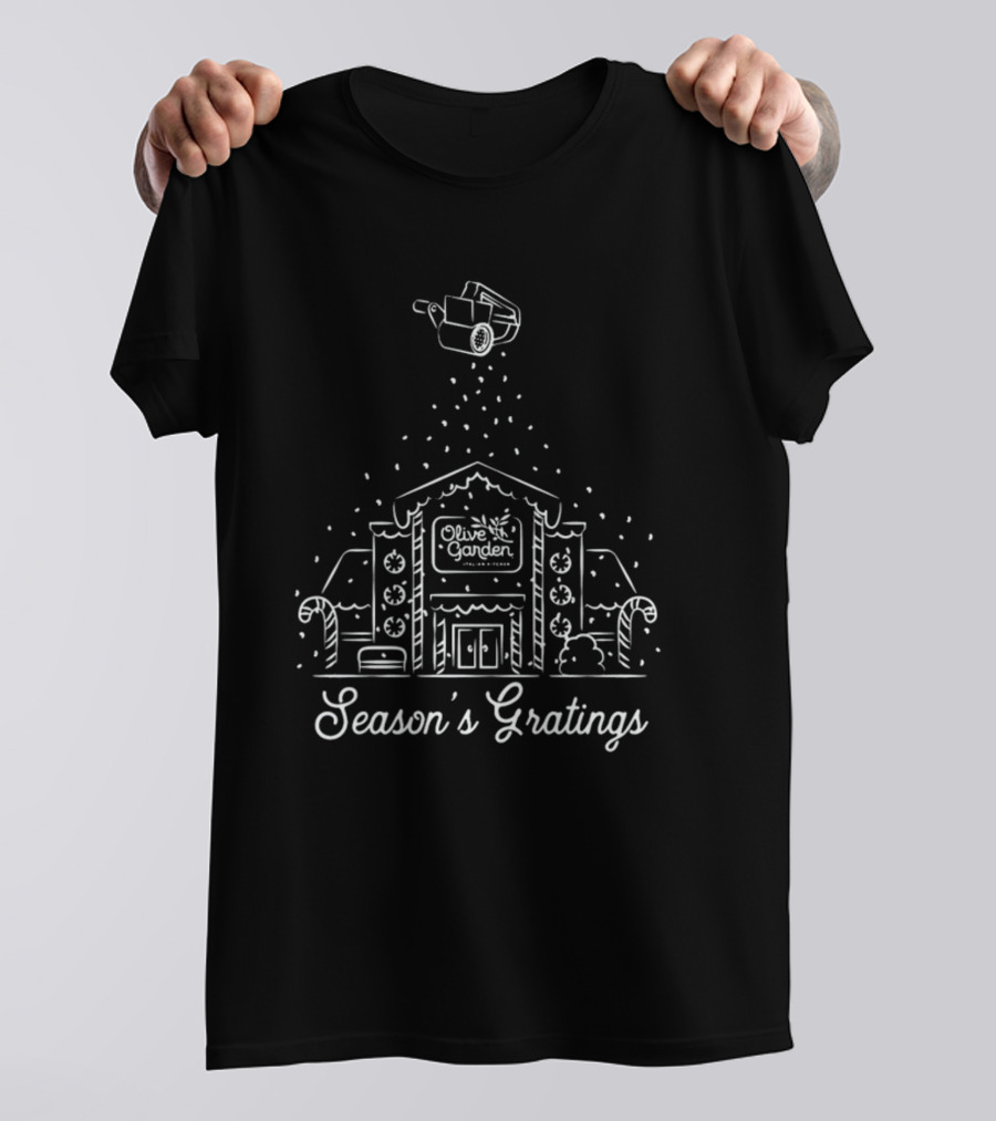 Season's Gratings Olive Garden Christmas Crewneck T-Shirt