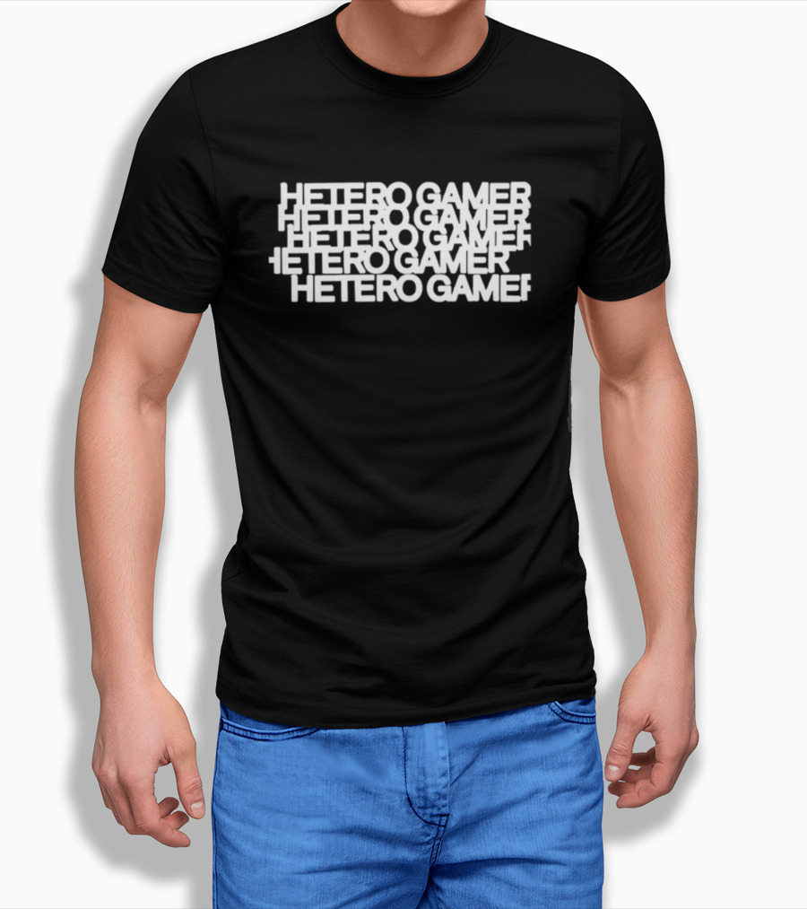 Karl Max Hetero Gamer Stack Text T-Shirt