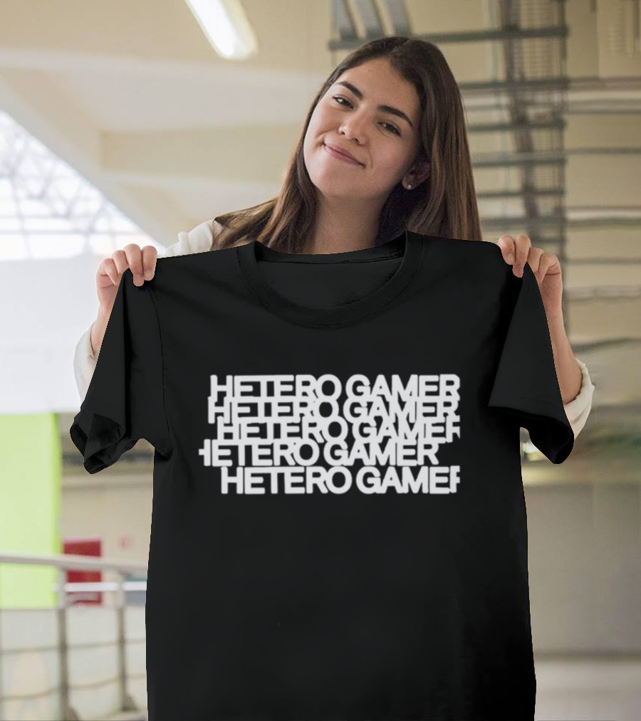 Karl Max Hetero Gamer Stack Text T-Shirt