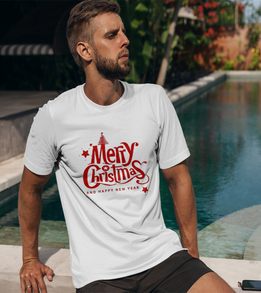 Merry Christmas And Happy New Year Tree Star T-Shirt
