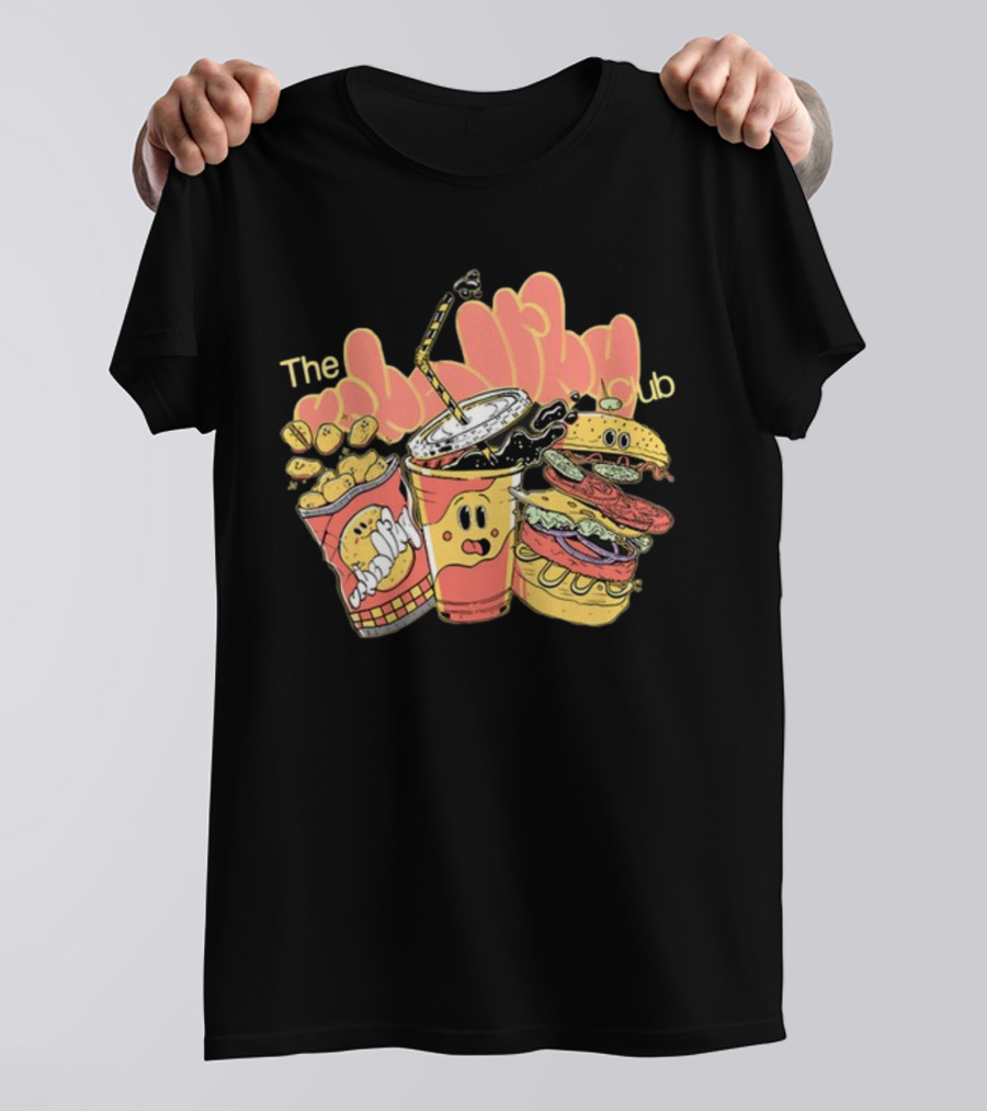 The Unhealthy Club Fast Food Cartoon Characters T-Shirt