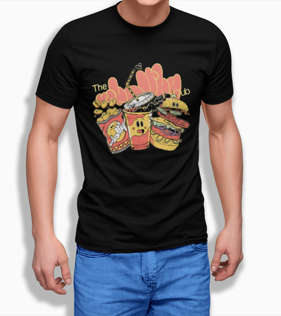 The Unhealthy Club Fast Food Cartoon Characters T-Shirt