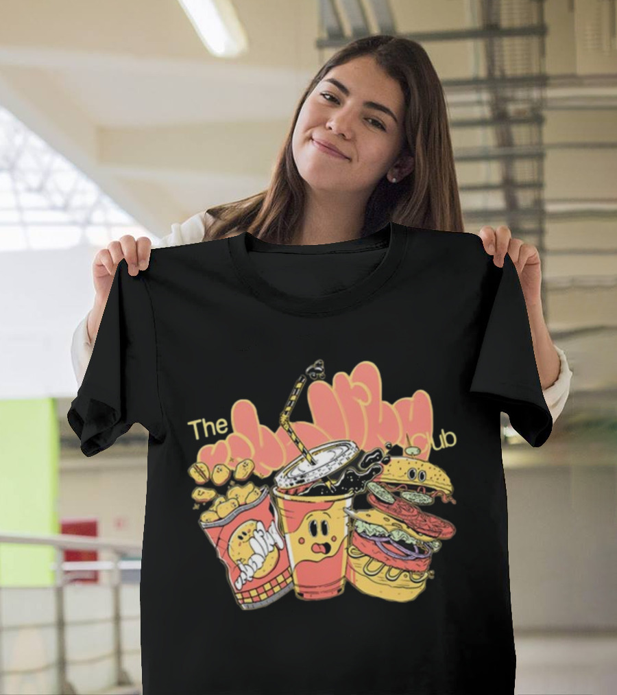The Unhealthy Club Fast Food Cartoon Characters T-Shirt