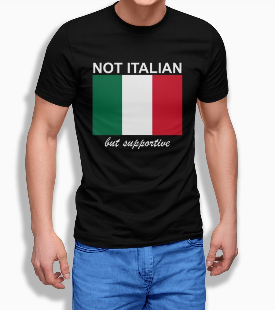 Big Cat Not Italian But Supportive Italian Flag T-Shirt
