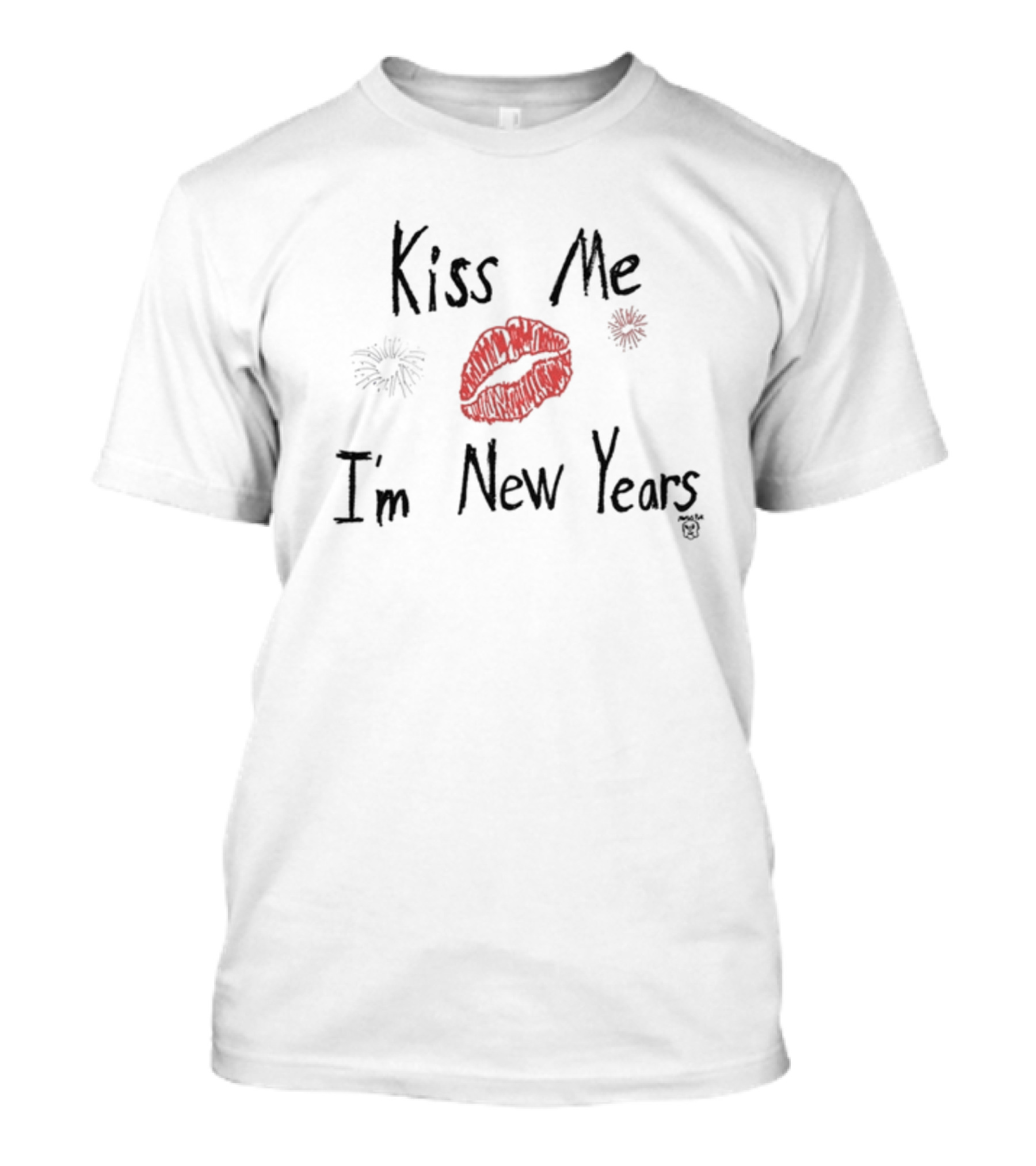 Kiss Me I'm New Years Marcuspork Fireworks Lips T-Shirt