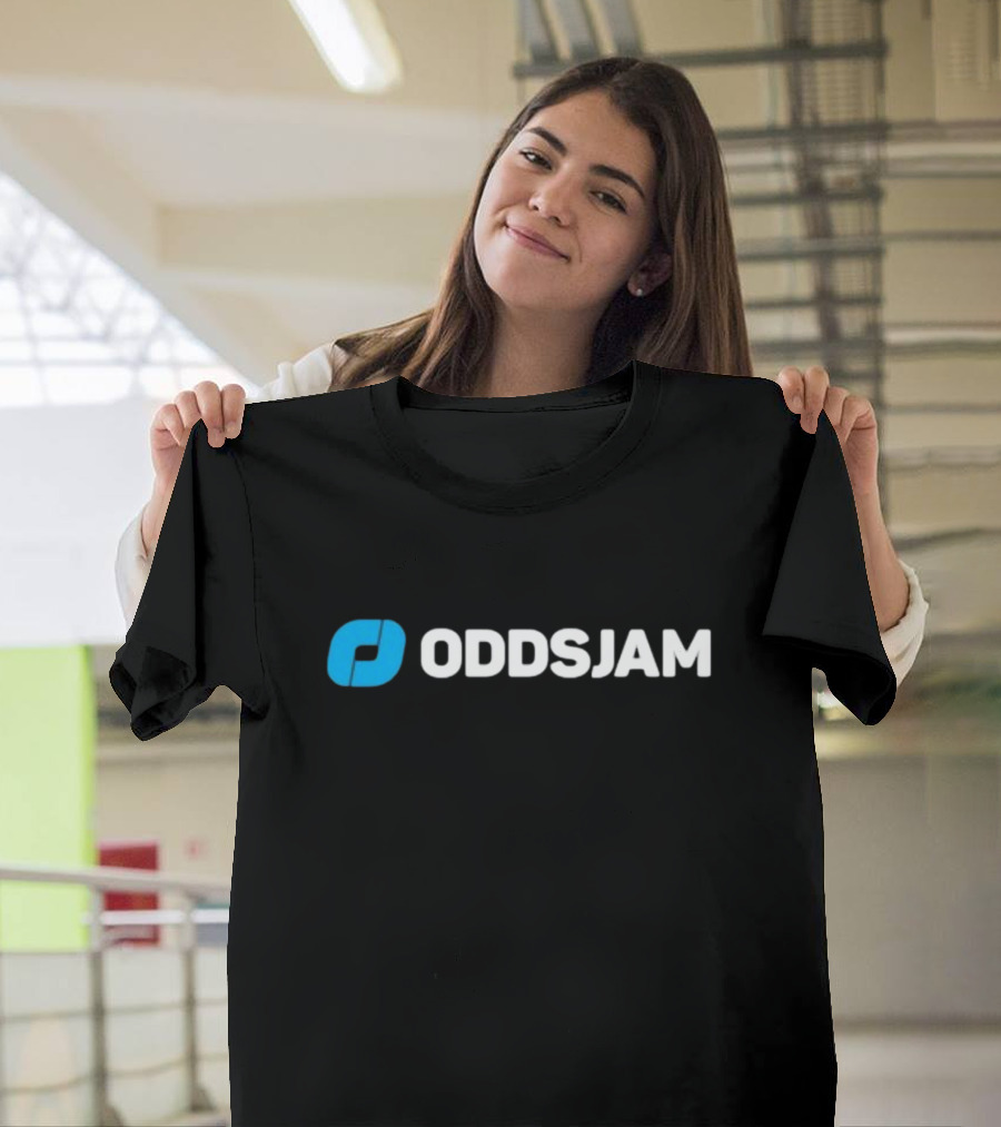 Oddsjam Blue And White Brand Emblem T-Shirt