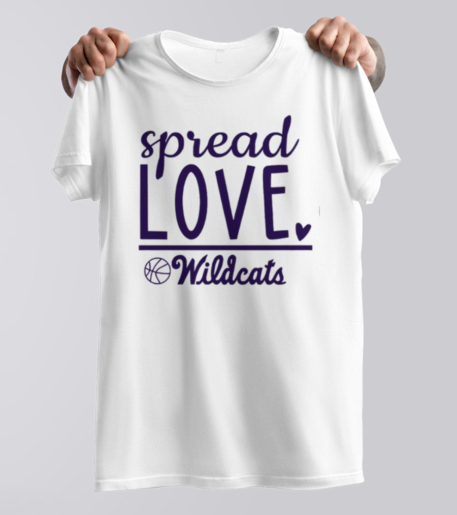 Spread Love Wildcats Basketball Heart T-Shirt