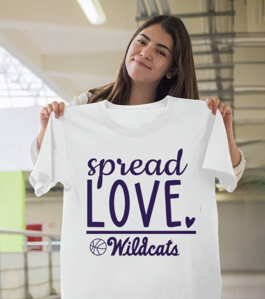Spread Love Wildcats Basketball Heart T-Shirt