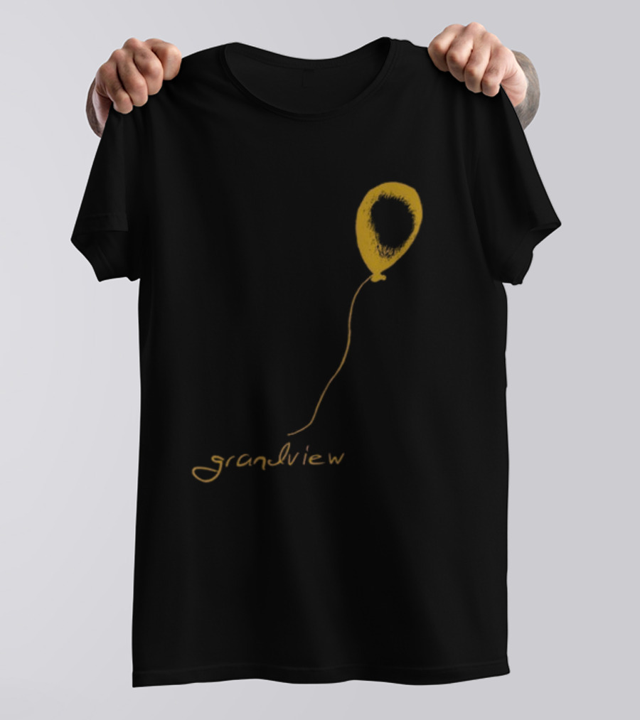 Yellow Balloon Sketch With 'Grandview' Script T-Shirt